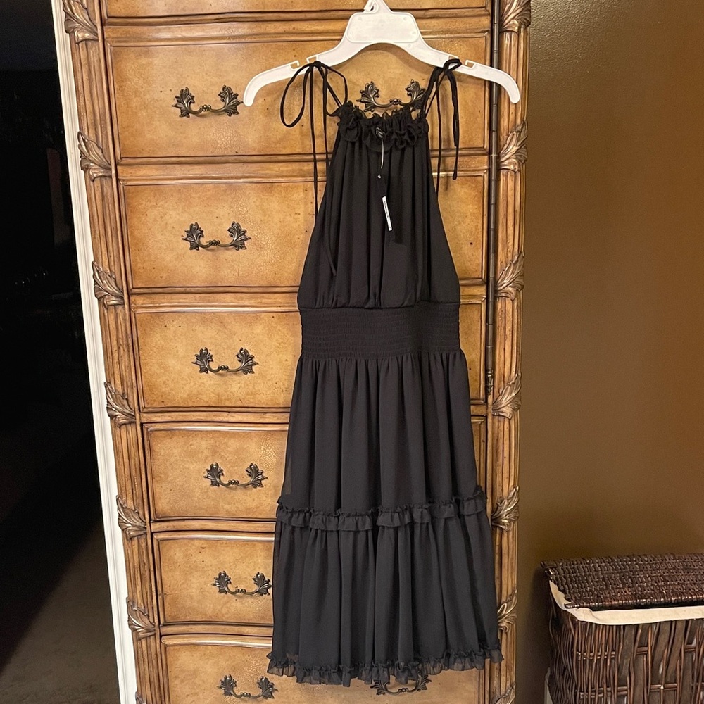 Banana Republic Black Halter Midi Dress